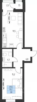 1-к кв. Карачаево-Черкесия, Зеленчукский район, с. Архыз  (47.2 м)