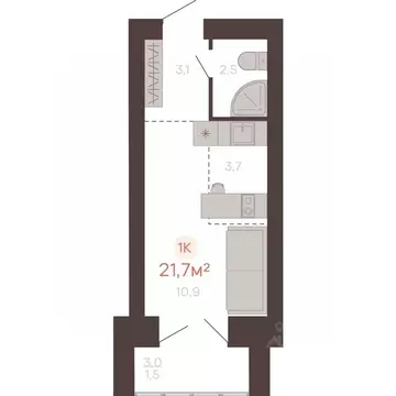 1-к кв. Алтайский край, Новоалтайск ул. Южсиба, 52А (21.7 м)