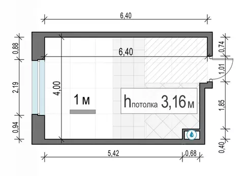 Студия Московская область, Мытищи Белый Grad жилой комплекс (24.1 м)