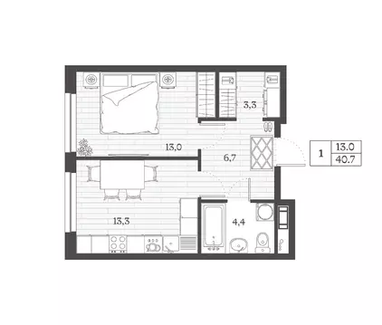 1-к кв. Дагестан, Дербент ул. Сальмана (40.7 м)