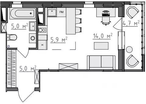 Студия Владимирская область, Владимир Сновицы-Веризино мкр,  (32.35 м)