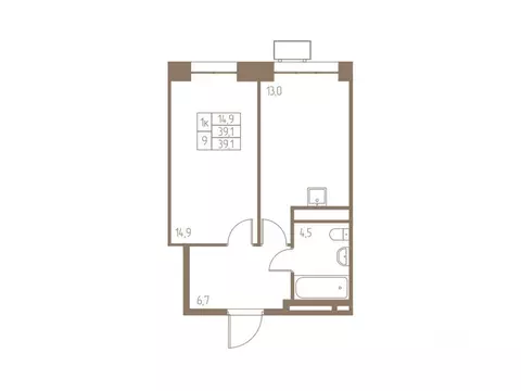 1-к кв. Московская область, Пушкино Фабрикант жилой комплекс, 1 (39.1 ...
