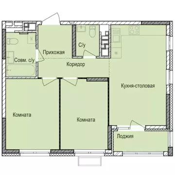 2-к кв. Удмуртия, Ижевск Автопроизводство жилрайон, Норвежский Лес ...