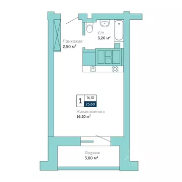 1-к кв. Ростовская область, Батайск  (25.6 м)