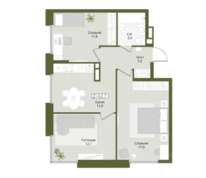 3-к кв. Московская область, Красногорск городской округ, Нахабино пгт  ...