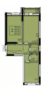 2-к кв. Башкортостан, Уфа Затон-Восточный жилрайон, Паруса жилой ...