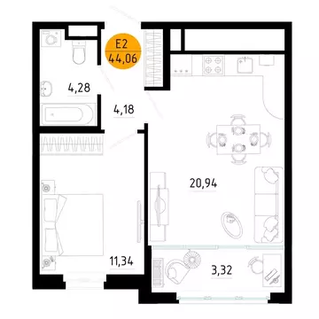 1-комнатная квартира: Рязань, Михайловский район, квартал Центральный ...