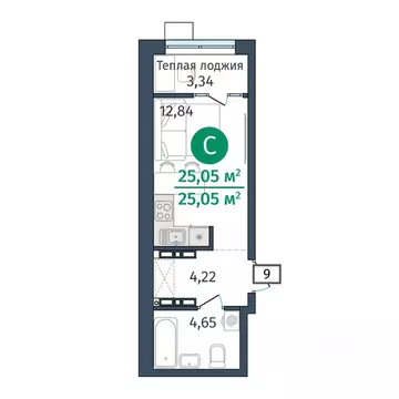 Студия Тюменская область, Тюменский муниципальный округ, д. Дударева ...