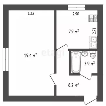 1-к кв. Псковская область, Печоры Псковская ул., 41 (34.6 м)