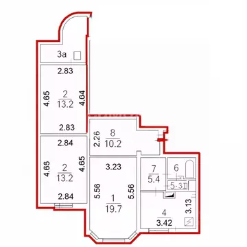 3-к кв. Москва Шереметьевская ул., 37К2 (81.0 м)