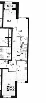 3-к кв. Москва ул. Вильгельма Пика, 1 (94.4 м)