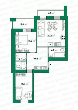 3-к кв. Кировская область, Киров ул. Героя Ивана Костина, 4 (65.0 м)
