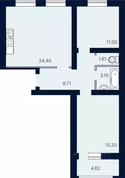 2-к кв. Саратовская область, Саратов ул. Имени Николая Егорова (69.64 ...