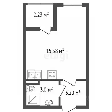 Студия Санкт-Петербург Пулковское ш., 95к3 (22.7 м)