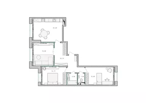 3-к кв. Московская область, Пушкино Ярославское ш., 194 (86.9 м)