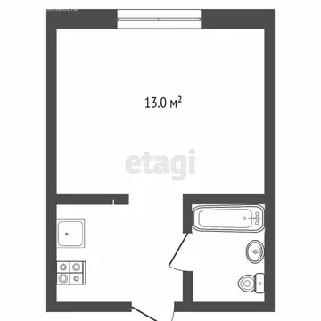 Квартира-студия: Ростов-на-Дону, Доломановский переулок, 126 (23.3 м)