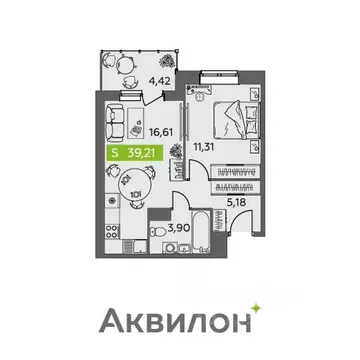 1-к кв. Архангельская область, Северодвинск Аквилонлайн жилой комплекс ...