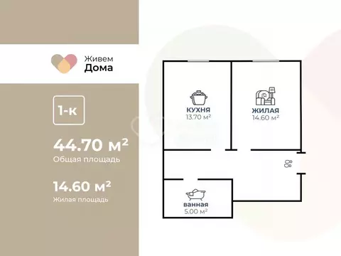 1-к кв. Волгоградская область, Городищенский район, Царицынское с/пос, ...