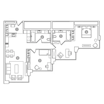 3-комнатная квартира: Москва, проспект Академика Сахарова, 7 (102.9 м)