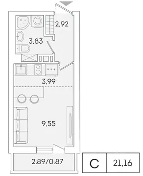 Студия Ленинградская область, Мурино Всеволожский район, ул. Графская, ...