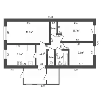3-к кв. Амурская область, Прогресс пгт ул. Спартака, 39 (62.1 м)
