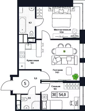 3-к кв. Московская область, Пушкино Пушкино Град жилой комплекс, к3 ...