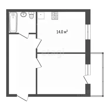 1-к кв. Ярославская область, Тутаев Борисоглебская сторона,  (41.0 м)