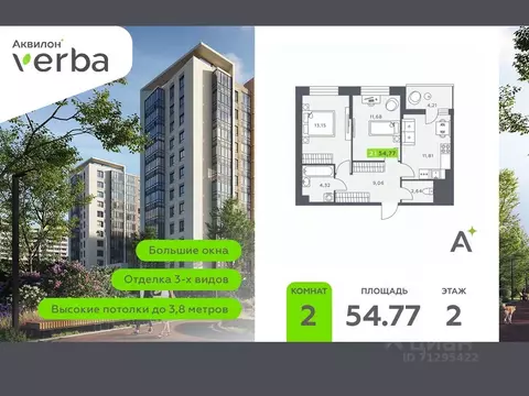 2-к кв. Ленинградская область, Всеволожский район, Заневское городское ...