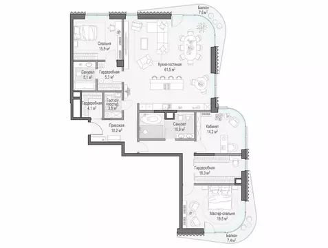 3-комнатная квартира: Москва, Большой Толмачёвский переулок, 5с1 ...