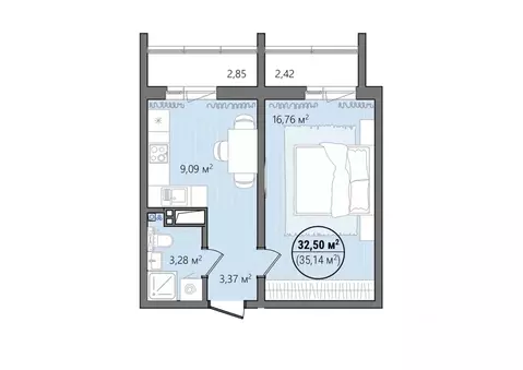 1-к кв. Челябинская область, Челябинск ул. Труда, 14 (37.91 м)