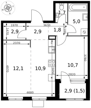 2-к кв. Московская область, Химки Клязьма-Старбеево мкр, Международный ...