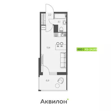 Квартира-студия: Заневское городское поселение, Кудрово, Солнечная ...