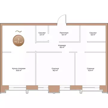 2-к кв. Красноярский край, Красноярск ул. Партизана Железняка (77.5 м)