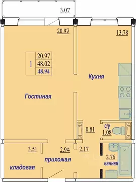 1-к кв. Новосибирская область, Новосибирск ул. Плющихинская, 9 (48.0 ...