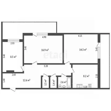 3-к кв. Ростовская область, Батайск ул. Северный Массив, 10 (66.0 м)