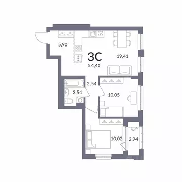 3-к кв. Новосибирская область, Новосибирск Горский мкр, Горская лагуна ...