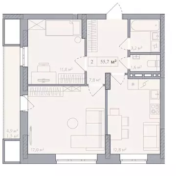 2-к кв. Башкортостан, Стерлитамак Солнечный мкр,  (59.1 м)