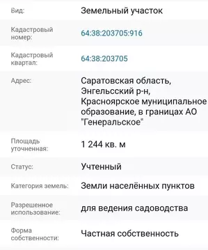 Участок в Шумейка, микрорайон Буревестник (12.44 м)