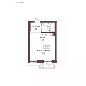 1-к кв. Алтайский край, Барнаул ул. Папанинцев, 155 (33.2 м)