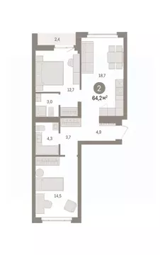 2-к кв. Свердловская область, Екатеринбург Сортировочный жилрайон, ...