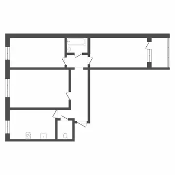 3-комнатная квартира: Тюмень, улица Мебельщиков, 4 (65.54 м)