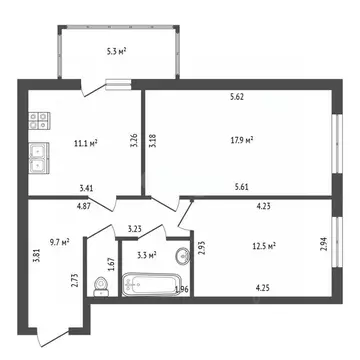 2-к кв. Ленинградская область, Ломоносовский район, Виллозское ...