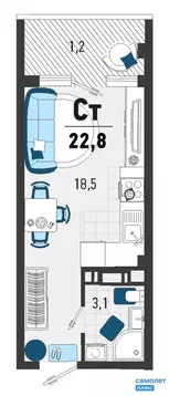 Квартира-студия: Агой, Конечная улица, 4 (22.8 м)