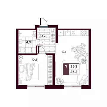1-к кв. Тюменская область, Тюменский муниципальный округ, д. Дударева ...