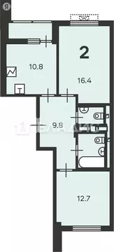 2-комнатная квартира: Москва, Кусковская улица, 12/1 (55.6 м)