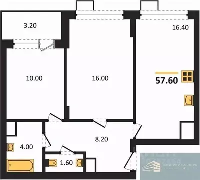 2-к кв. Воронежская область, Воронеж бул. Содружества, 6 (57.8 м)