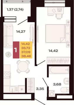 1-к кв. Свердловская область, Екатеринбург Юго-Западный жилрайон, ...