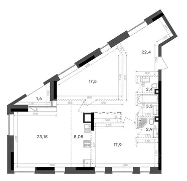 2-к кв. Татарстан, Казань Краснококшайская ул., 60 (99.4 м)