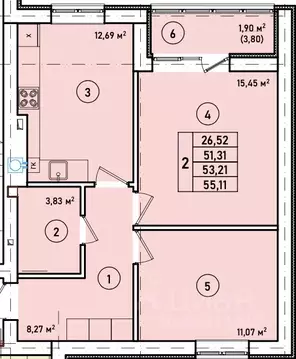 2-к кв. Калининградская область, Гурьевск Новая Резиденция жилой ...