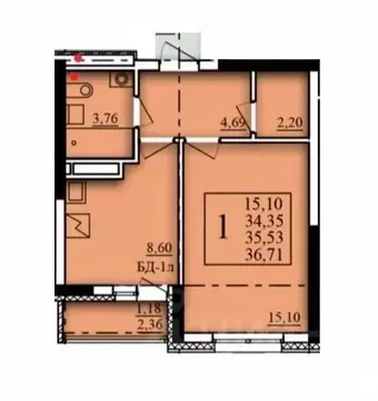 1-к кв. Башкортостан, Уфа Затон-Восточный жилрайон, Паруса жилой ...